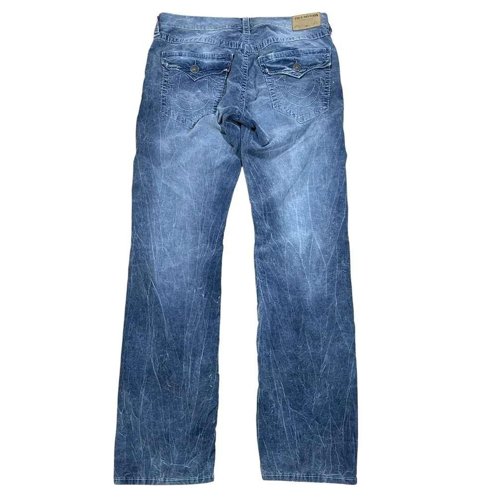 True Religion Ricky Relaxed Straight Corduroys Mens 33, Fits 34x33 Fade Whiskers
